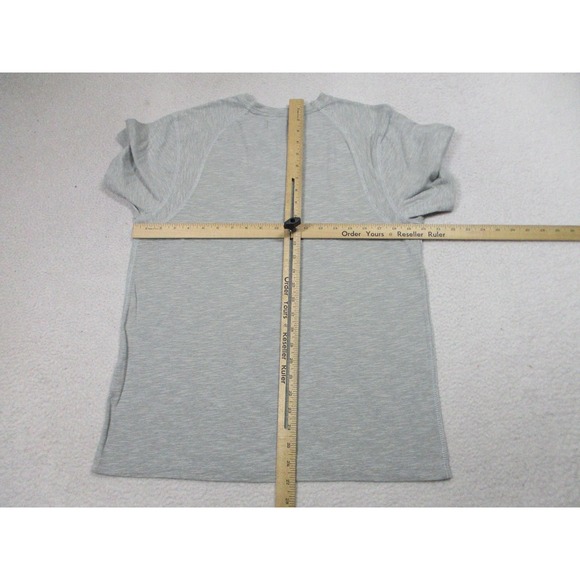 Silver Lake Shirt Mens Medium Gray Henley Short Sleeve Raglan Cotton Blend - Picture 5 of 8